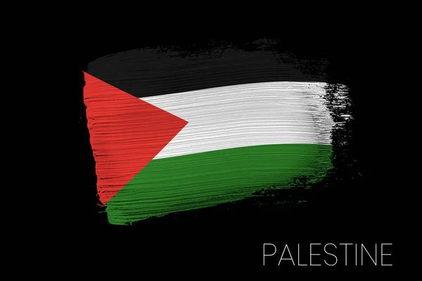 Pincel Grunge Com Bandeira Nacional Palestina Bandeira Pintura Aquarela Palestina — Fotografia de Stock