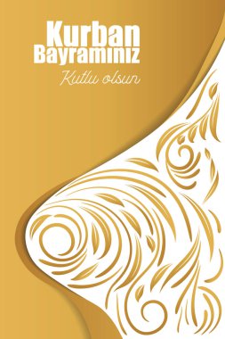 Müslüman cemaatinin kutsal günleri. Reklam panosu, poster, sosyal medya, tebrik kartı şablonu. Kurban Bayram Kutlu Olsun Mutlu Bayramlar).