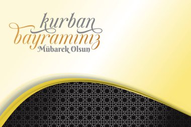 Müslüman cemaatinin kutsal günleri. Reklam panosu, poster, sosyal medya, tebrik kartı şablonu. Kurban Bayram Kutlu Olsun Mutlu Bayramlar).