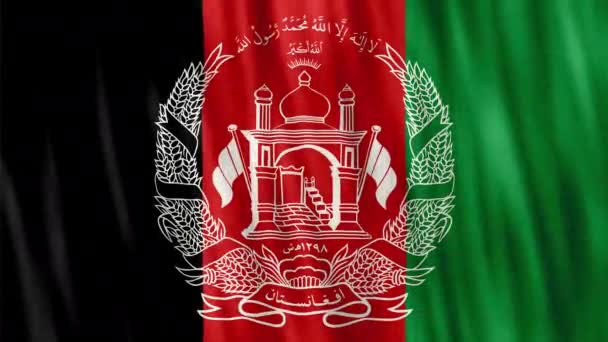 Bandeira Nacional Afeganistão Animação Loop Sem Costura Closeup Acenando Alta — Vídeo de Stock