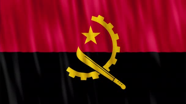 Bandeira Nacional Angola Animação Loop Sem Costura Closeup Acenando Imagens — Vídeo de Stock