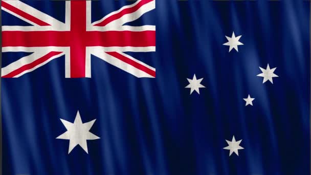 Bandeira Nacional Austrália Animação Loop Sem Costura Closeup Acenando Imagens — Vídeo de Stock