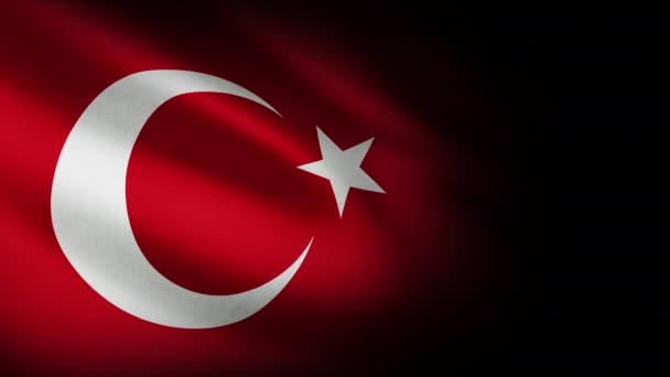 Nationalflagge Der Türkei Nahtlos Winkende Nahaufnahmen Loop Animation Fps Filmmaterial — Stockvideo