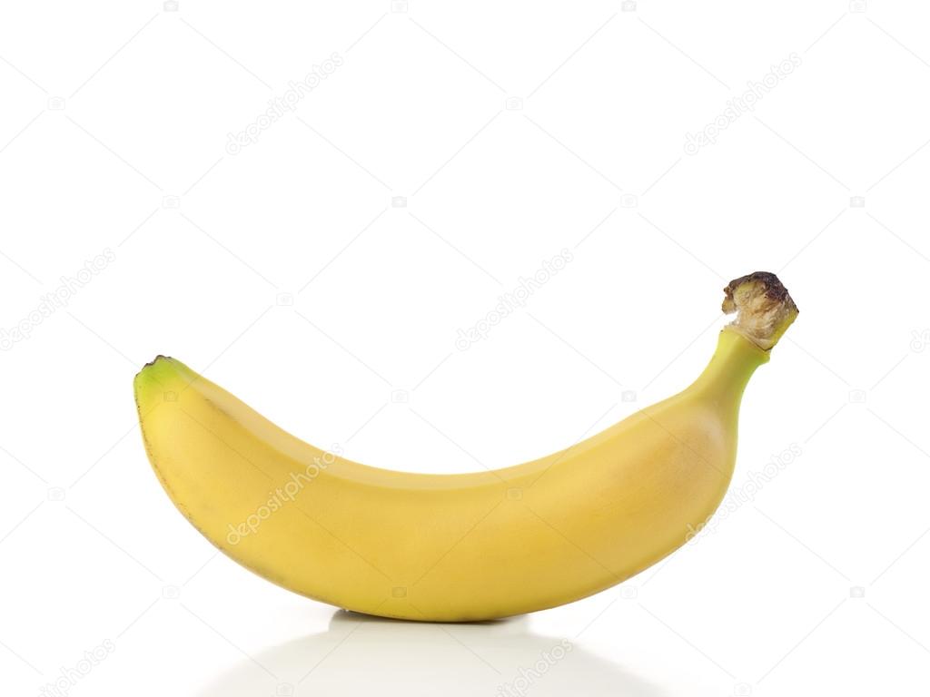 Banana over white background