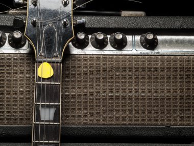Worn amp and electric guitar clipart