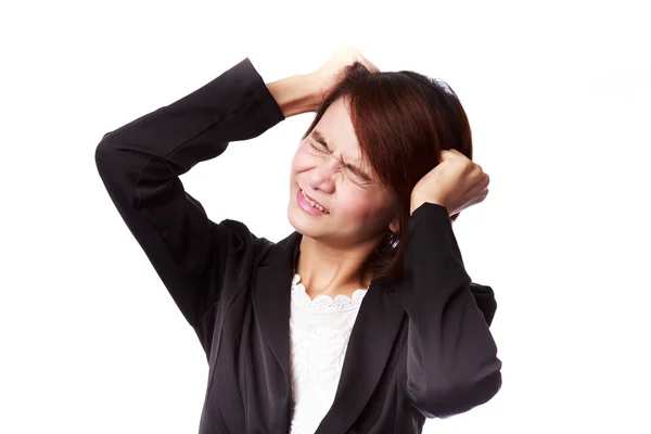 Asiática mulher de negócios frustrado e estressado Fotografia De Stock