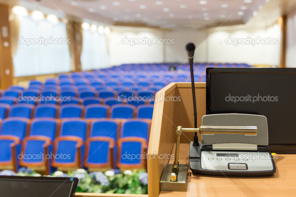 Rostrum in conference hall