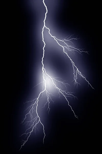 Lightning bolts isolated on black background. Thunder electric strike. Thunderstorm and lightning