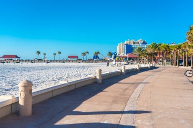Clearwater Sahili, Florida Usa 'da güzel beyaz kumları var.