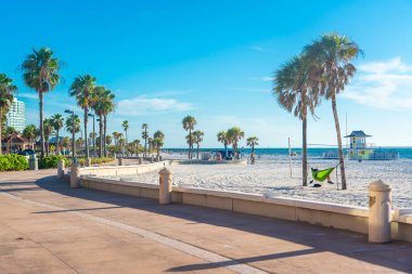 Clearwater Sahili, Florida Usa 'da güzel beyaz kumları var.