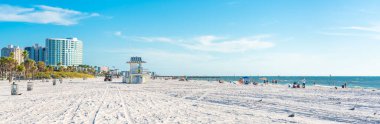 Clearwater Sahili, Florida Usa 'da güzel beyaz kumları var.