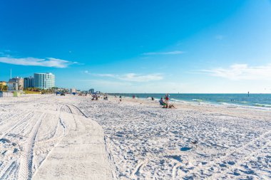 Clearwater Sahili, Florida Usa 'da güzel beyaz kumları var.