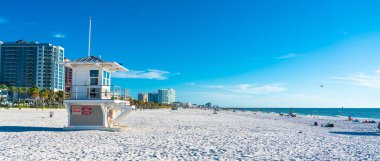 Clearwater Sahili, Florida Usa 'da güzel beyaz kumları var.