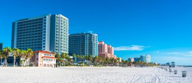 Clearwater Sahili, Florida Usa 'da güzel beyaz kumları var.