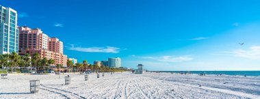 Clearwater Sahili, Florida Usa 'da güzel beyaz kumları var.