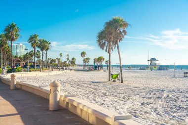 Clearwater Sahili, Florida Usa 'da güzel beyaz kumları var.