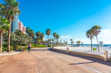 Clearwater Sahili, Florida Usa 'da güzel beyaz kumları var.