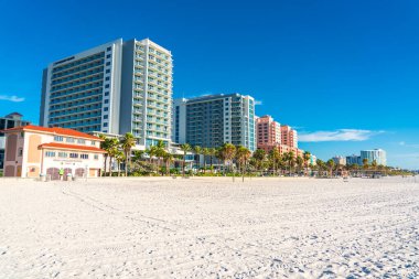 Clearwater Sahili, Florida Usa 'da güzel beyaz kumları var.