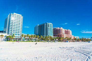 Clearwater Sahili, Florida Usa 'da güzel beyaz kumları var.