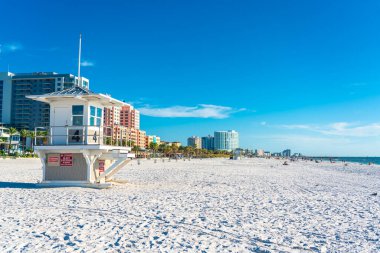 Clearwater Sahili, Florida Usa 'da güzel beyaz kumları var.