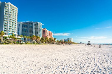 Clearwater Sahili, Florida Usa 'da güzel beyaz kumları var.