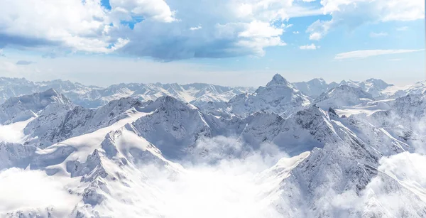 Panorama Zimní Hory Kavkazském Regionu Hora Elbrus Rusko — Stock fotografie