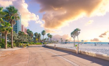 Clearwater Sahili, Florida Usa 'da güzel beyaz kumları var.