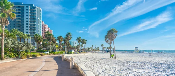 Beautiful Clearwater beach with white sand in Florida USA