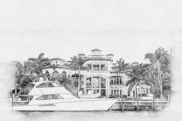 Casa Waterfront Luxo Fort Lauderdale — Fotografia de Stock