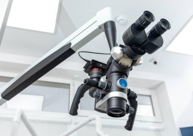 Modern dental microscope for operations in surgery room at the hospital