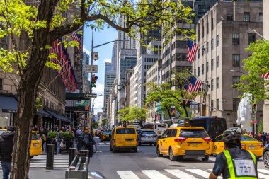 New york, USA - May 16, 2019: Busy street and crowd of people in New York city, USA