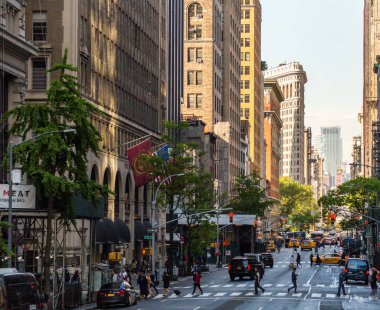 New york, USA - May 15, 2019: Busy street and crowd of people in New York city, USA