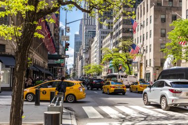 New york, USA - May 16, 2019: Busy street and crowd of people in New York city, USA