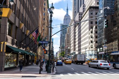 New york, USA - May 16, 2019: Busy street and crowd of people in New York city, USA
