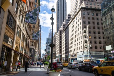 New york, USA - May 16, 2019: Busy street and crowd of people in New York city, USA