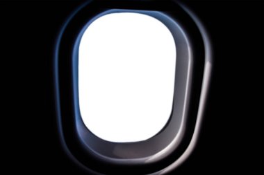 Airplane Window Porthole. Blank Aircraft Windows with Copyspace Inside
