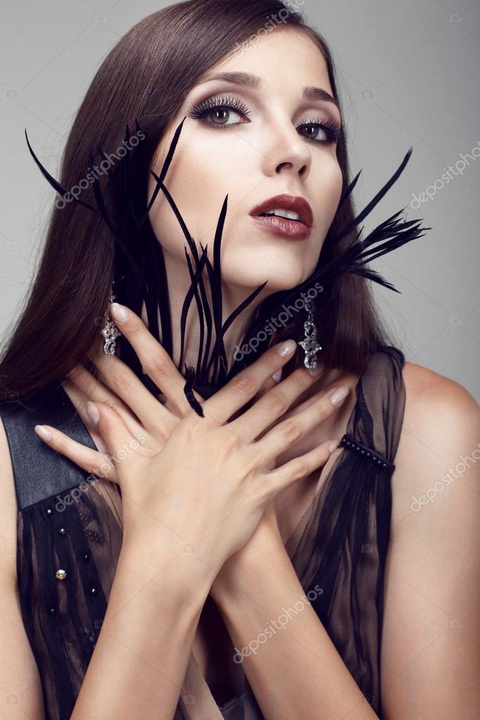 Beautiful girl with handmade accessory Stock Photo by ©Slava_14 36029753