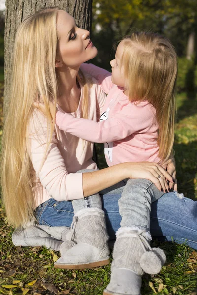 Beautiful mother with little cute daughter — Stock Photo, Image