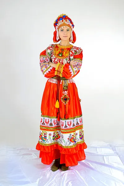 Girl in national costume — Stock Photo, Image