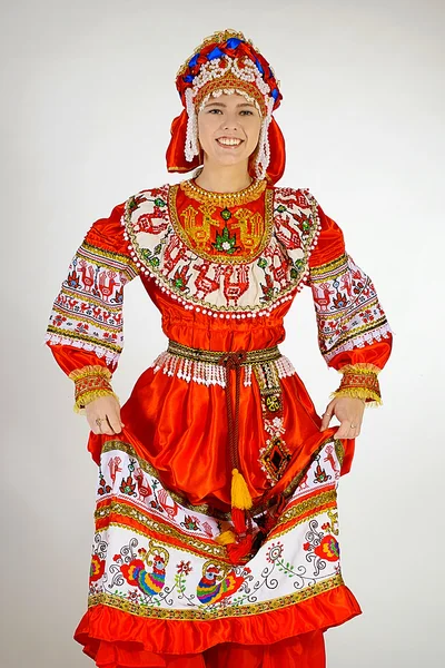 Girl in national costume — Stock Photo, Image