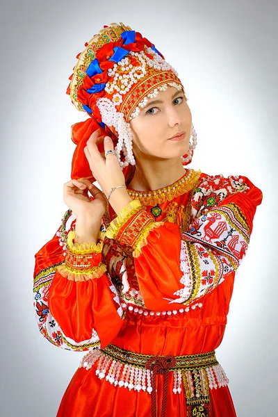 Girl in national costume — Stock Photo, Image