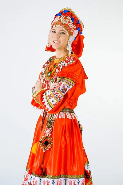 Девушка в национальном костюме Стоковая Картинка