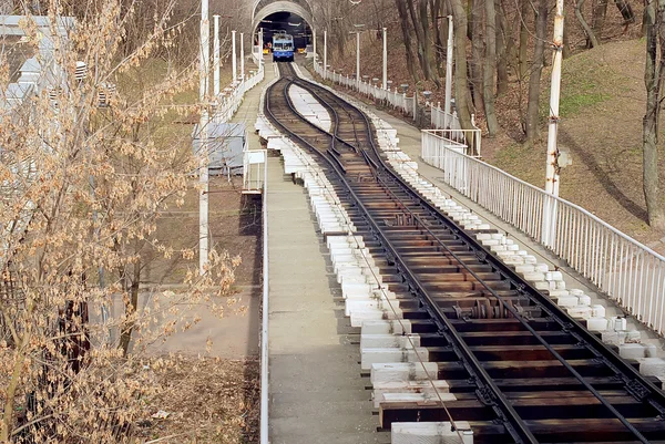 Kiev viejo cable-ferrocarril — Foto de Stock