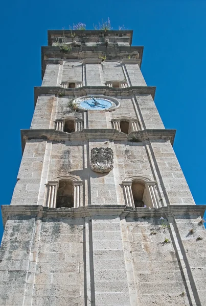 Church bell tower in Perast — Stock Photo, Image