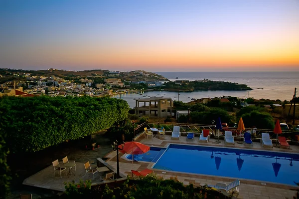 Świt nad agia pelagia z crete, Grecja — Zdjęcie stockowe