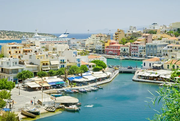 Puerto pesquero en Agios Nikolaos, Creta, Grecia — Foto de Stock