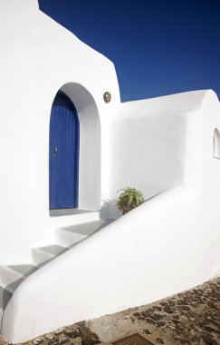 Firostefani, Santorini, Yunanistan 'daki tipik bina