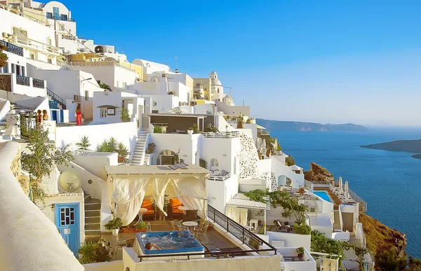 Panorama de Fira, Santorini, Grécia — Fotografia de Stock