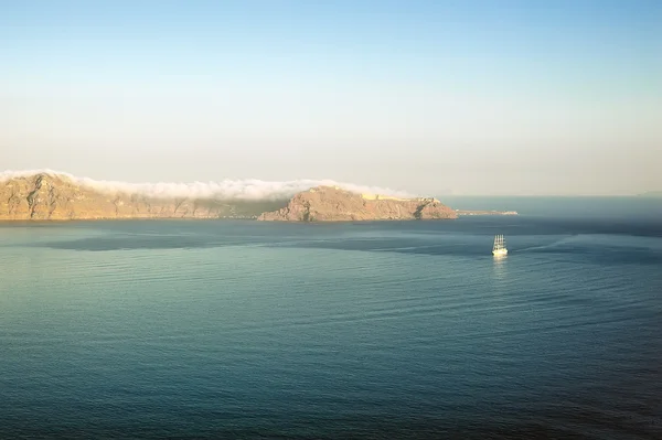 Capucha de caldera al amanecer, Fira, Santorini —  Fotos de Stock