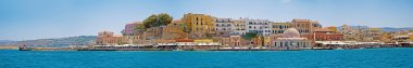 panorama chania port, crete, Yunanistan